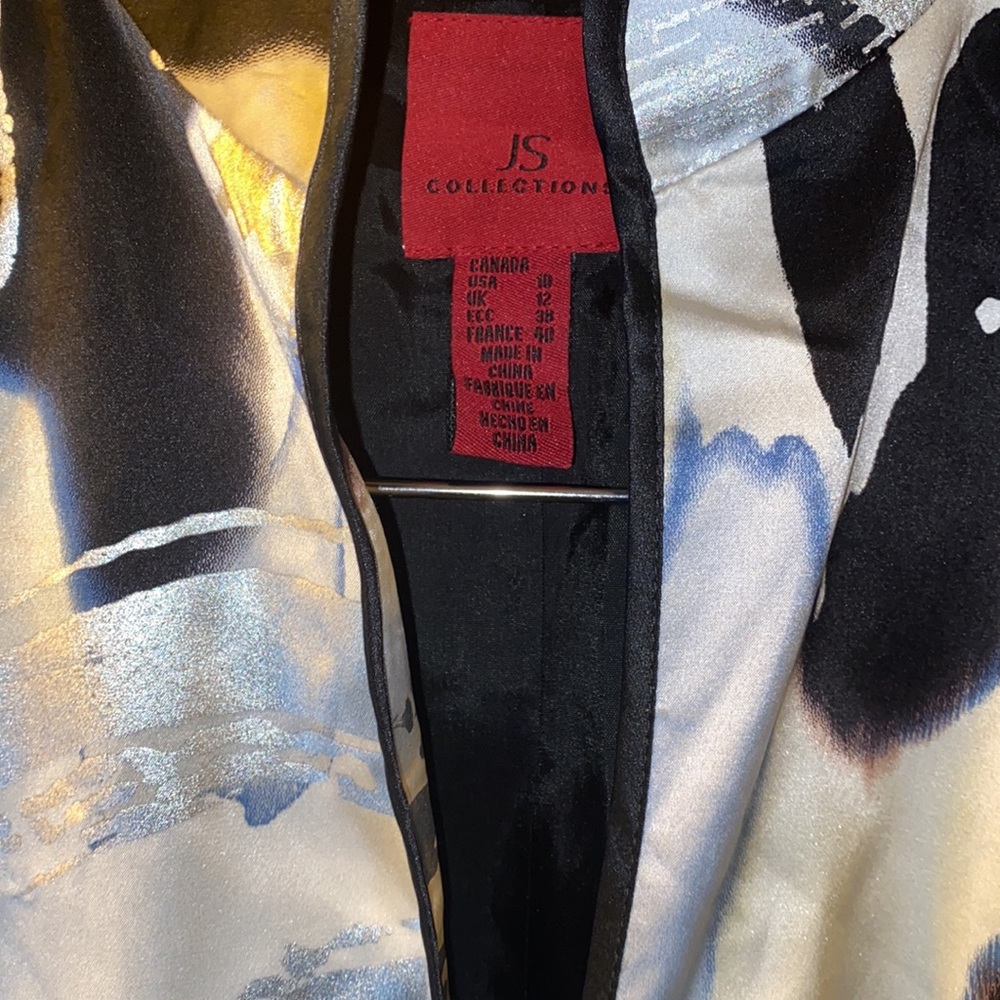 Js Collection Blazer Button Down Black Satin Butt… - image 2